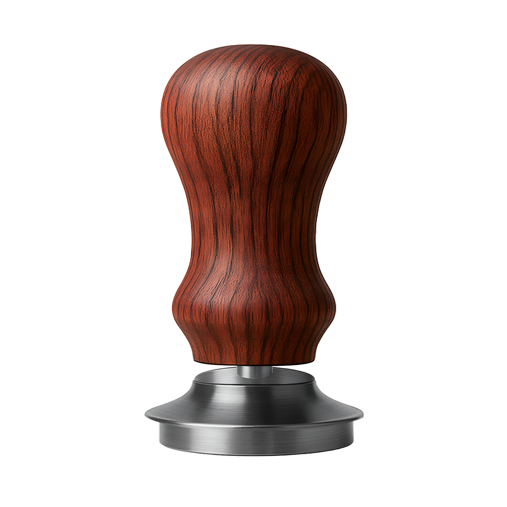 Tamper mit Federung aus Rotweinfass-Holz