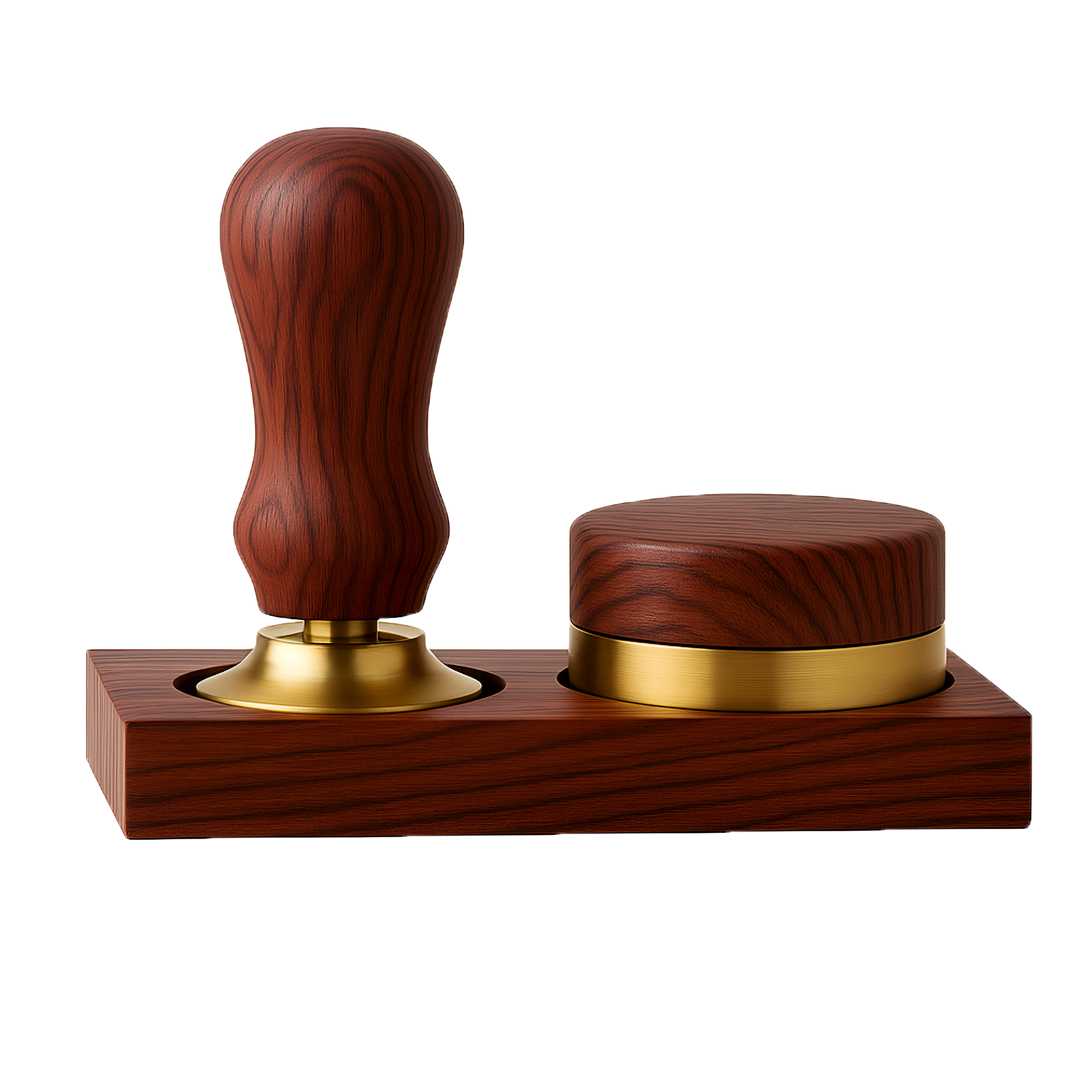 Bundle aus Rotweinfassholz – Tamper mit Federung & Leveler