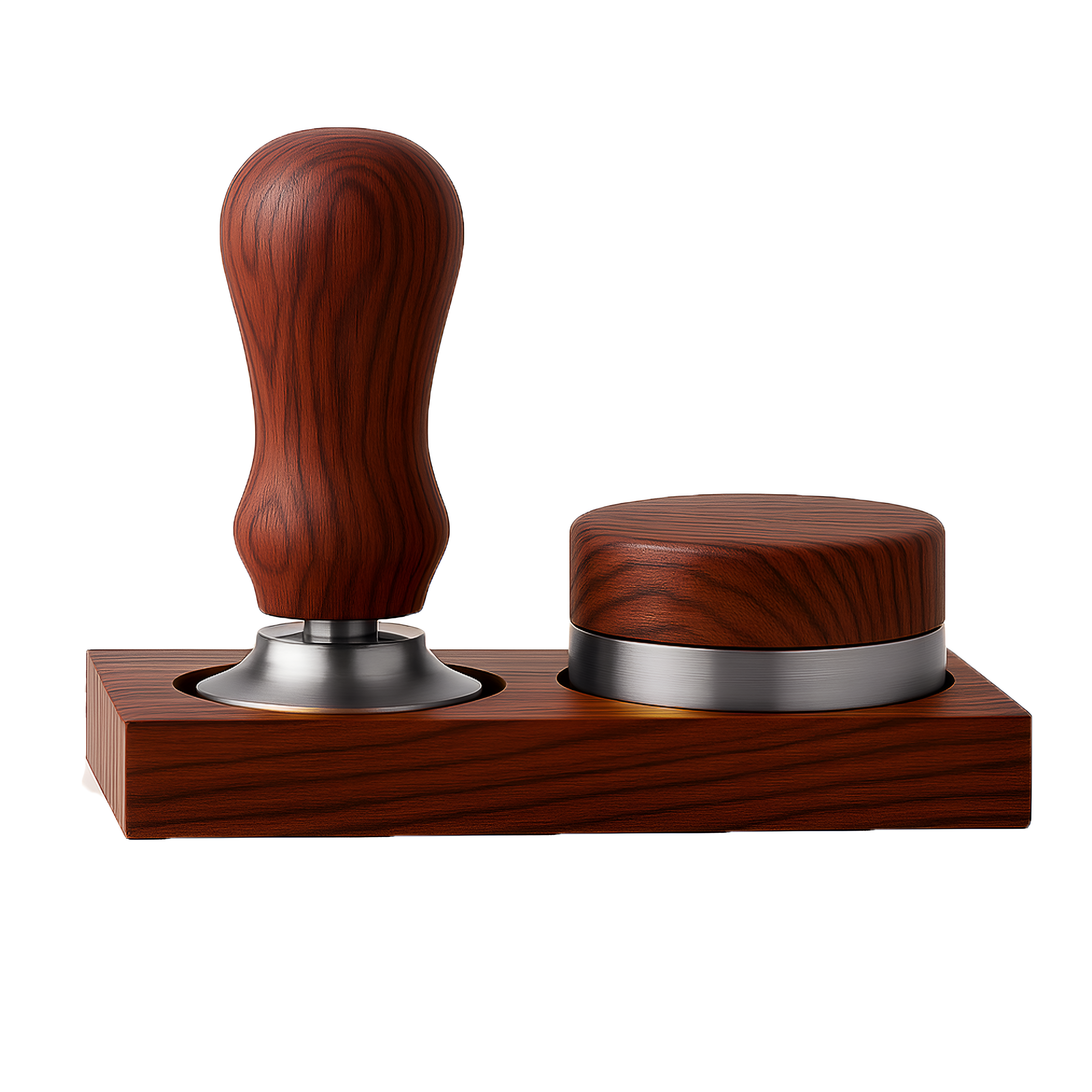 Bundle aus Rotweinfassholz – Tamper mit Federung & Leveler