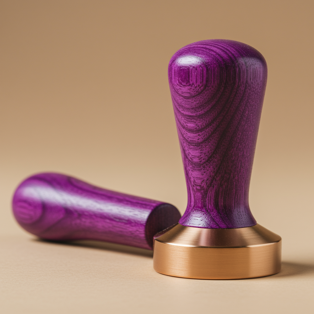 Tamper made of amaranth wood